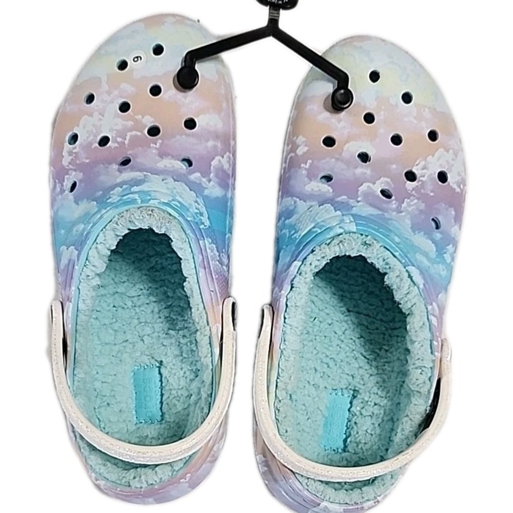 Crocs Youth Classic Fleece Lined Tie Dye Glitter Strap Clogs Junior 6 (38-39)‎ - Picture 5 of 6